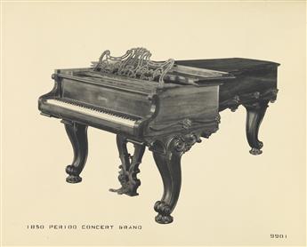 (MUSICAL INSTRUMENTS--PIANOS) Album of approximately 51 photographs of sound props for movie studios, including pianos and music boxes.